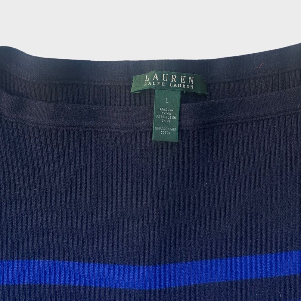 Ralph Lauren 100 Cotton Striped Sweater Size L - Picture 4 of 4